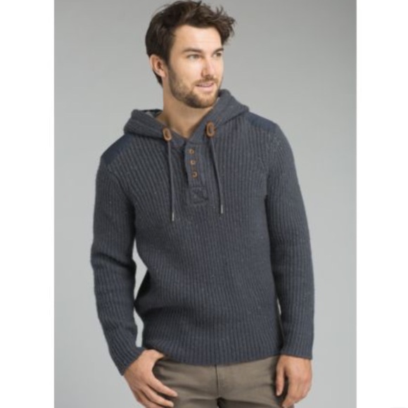 Prana Other - prAna hooded Henley sweater coal gray size:S NWT